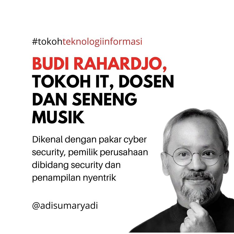 Kita kenalan ya satu-satu, biar kita tidak lupa jasa-jasa mereka untuk Teknologi Informasi di Indonesia. Kali ini kita kenalan dengan Pa @rahard 
.
#lebihberteknologi #tokohit #teknologiinformasi #bandung #internet