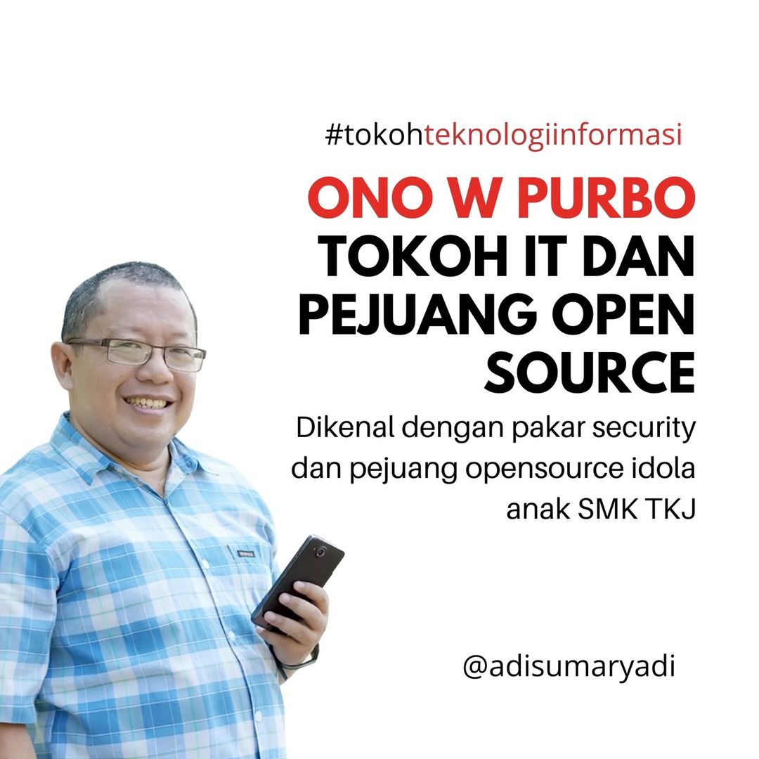 Kali ini kita kenalan dengan Kang Onno W Purbo, ada yang kenal?
.
#tokohit #tokohinternet #onnowpurbo #onno #tokohteknologi #teknologiinformasi #smktkj #smkit #opensource ...