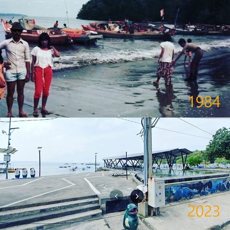 PANTAI TIMUR MASIH LANDAI.Tahun 1984, Pantai Timur Pangandaran masih sangat landai seperti pantai barat, sekitar tahun 90-an, pantai mulai dibangun ...