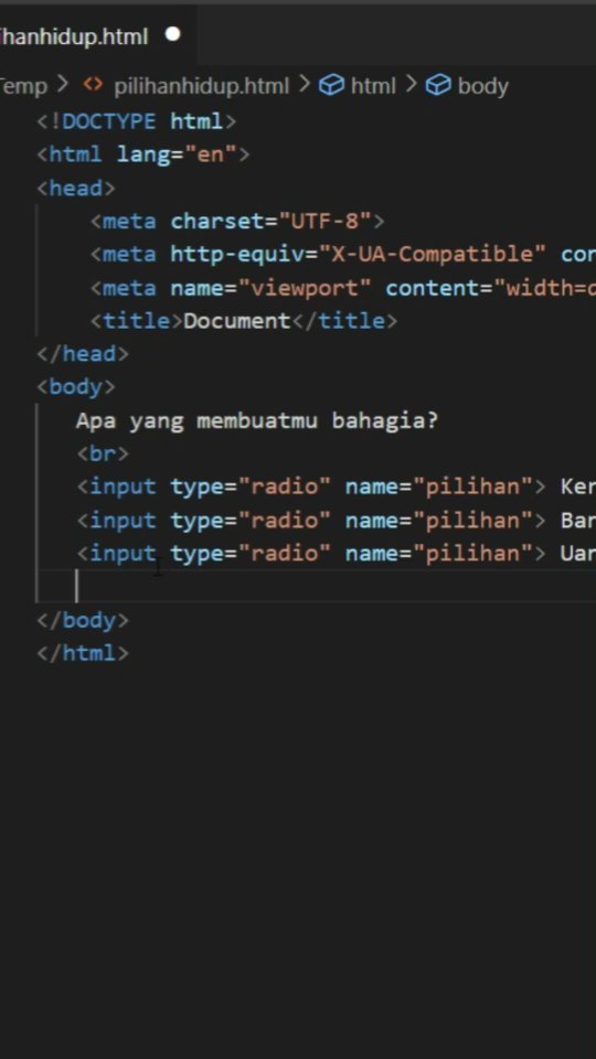 Apa yang membuatmu bahagia versi 