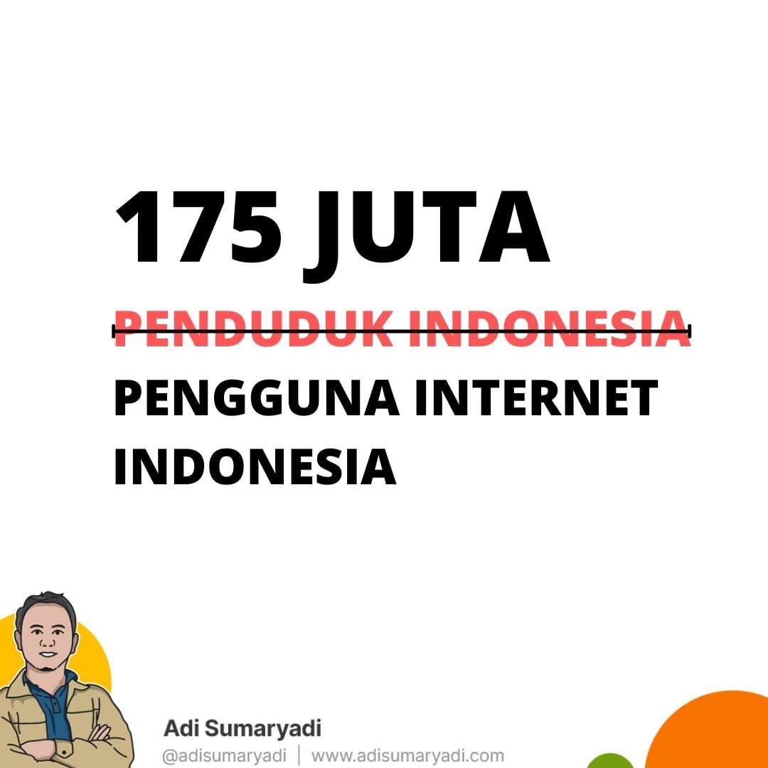 Dulu Rhoma Irama bilang bahwa penduduk Indonesia adalah 175 Juta. Sekarang 175 juta adalah Pengguna Internet Indonesia, tapi sayangnya pemerataan ...