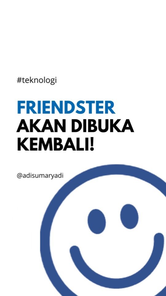 Friendster akan kembali dibuka! Buat teman-teman yang mulai internetan tahun 2000-an pasti tau sosmed boom pertama ini, katanya akan kembali ...