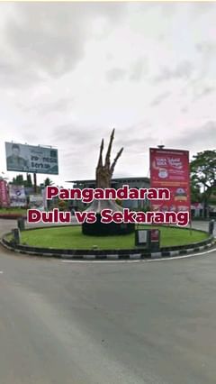 Pernah lewat sini? Coba suka Tugu Marlin Dulu apa versi sekarang? #pangandaran #pangandarantempodulu #pangandaranduluvsekarang       ...