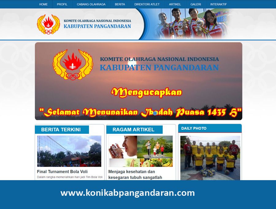Website KONI Kabupaten Pangandaran