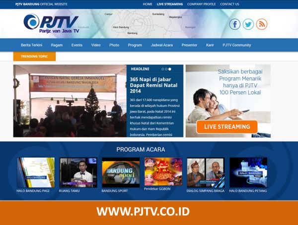 Website PJTV Bandung