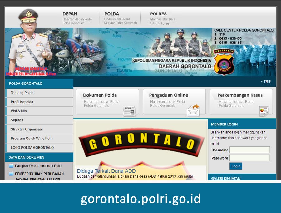 Website Polda Gorontalo 