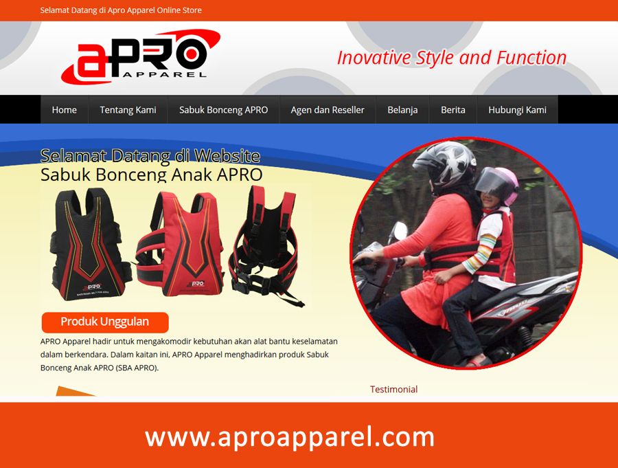 Website Sabuk Bonceng AproApparel